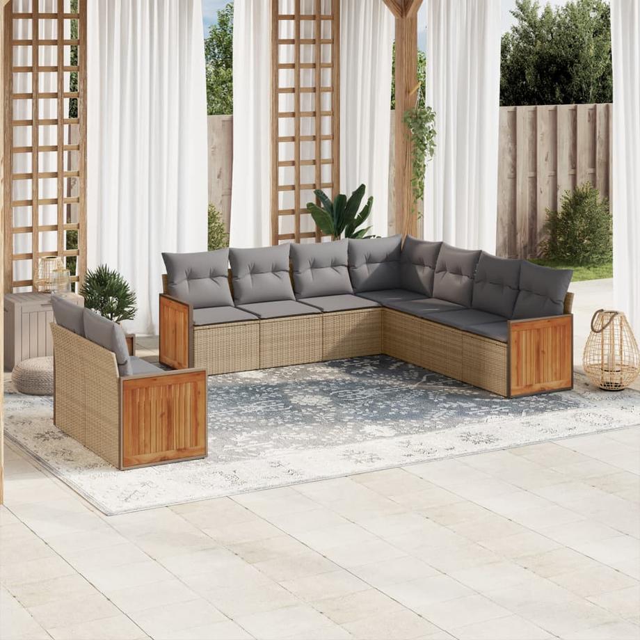VidaXL set divano da giardino Polirattan  