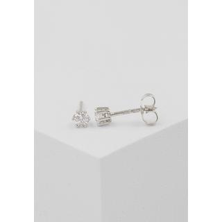 MUAU Schmuck  Clous d'oreilles solitaires 6 poignées en or blanc 750 diamants 0,25ct. 6mm 