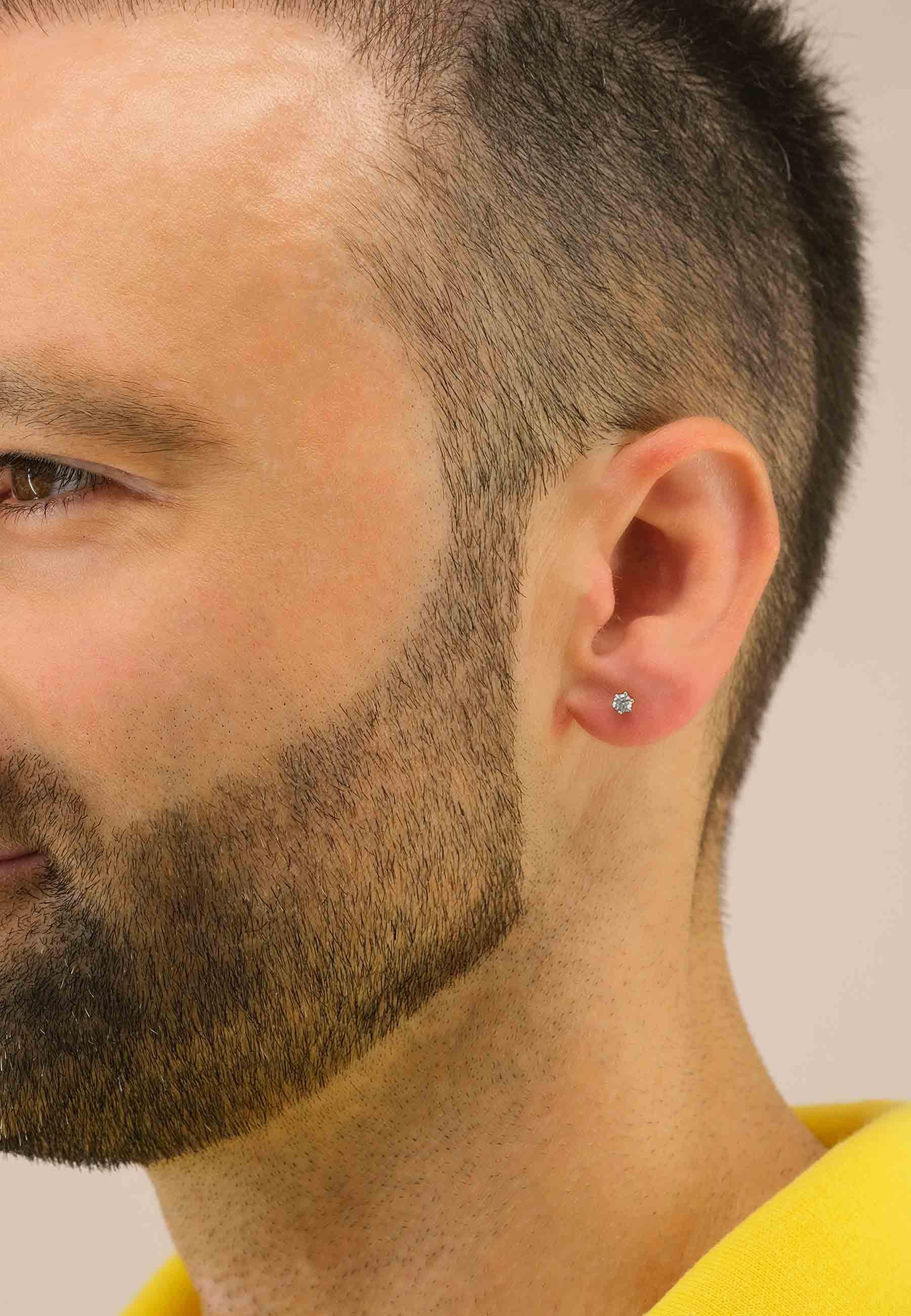 MUAU Schmuck  Solitär Ohrstecker 6-Griff-Fassung Weissgold 750 Brillanten 0.25ct. 6mm 