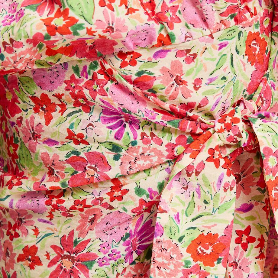 La Redoute Collections Kurzes Kleid mit kurzen Ärmeln und Blumenprint  