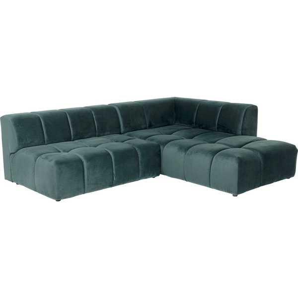 KARE Design Ecksofa Belami Velvet Dunkelgrün Rechts 265cm  