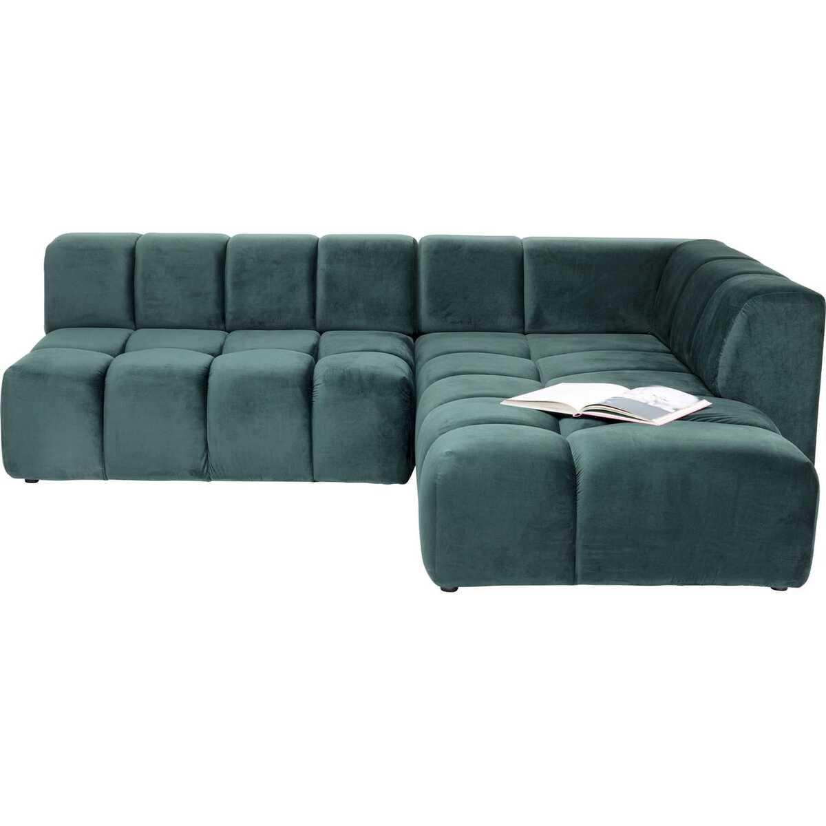 KARE Design Ecksofa Belami Velvet Dunkelgrün Rechts 265cm  