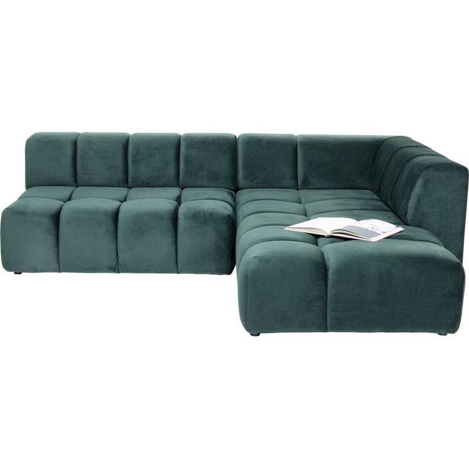 KARE Design Canapé d'angle Belami Velvet Vert foncé droite 265cm  