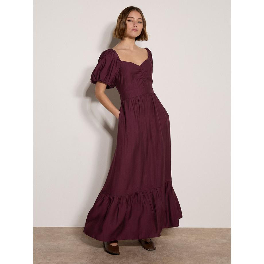 Robe longue smockée chatoyante