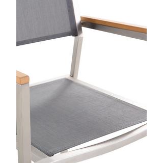 Beliani Gartenstuhl 6er Set aus Edelstahl Industriell GROSSETO  