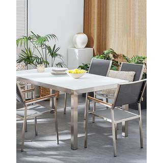 Beliani Gartenstuhl 6er Set aus Edelstahl Industriell GROSSETO  