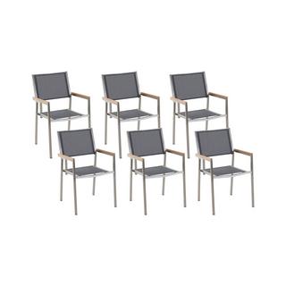 Beliani Lot de 6 chaises en Acier inox Moderne GROSSETO  