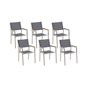 Set mit 6 Stühlen aus Edelstahl Modern GROSSETO