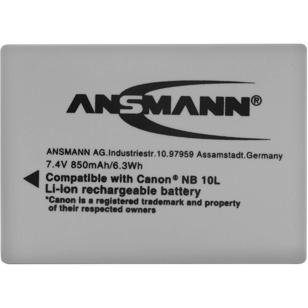 ANSMANN  A-Can NB 10L Batteria ricaricabile fotocamera sostituisce la batteria originale (camera) NB-10L 7.4 V 850 mAh 