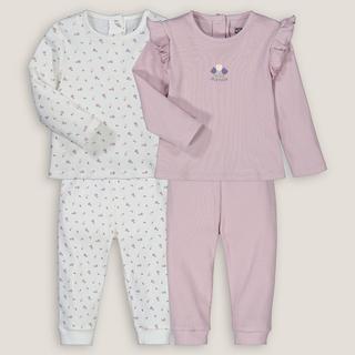 La Redoute Collections  Lot de 2 pyjamas 2 pièces en côtes 