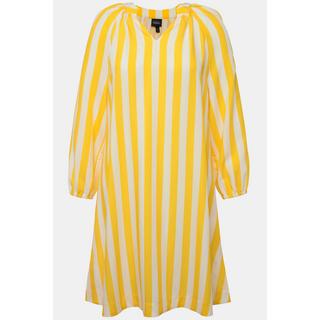 Ulla Popken Abito Svasato a Righe Maniche Lunghe Scollo a V  