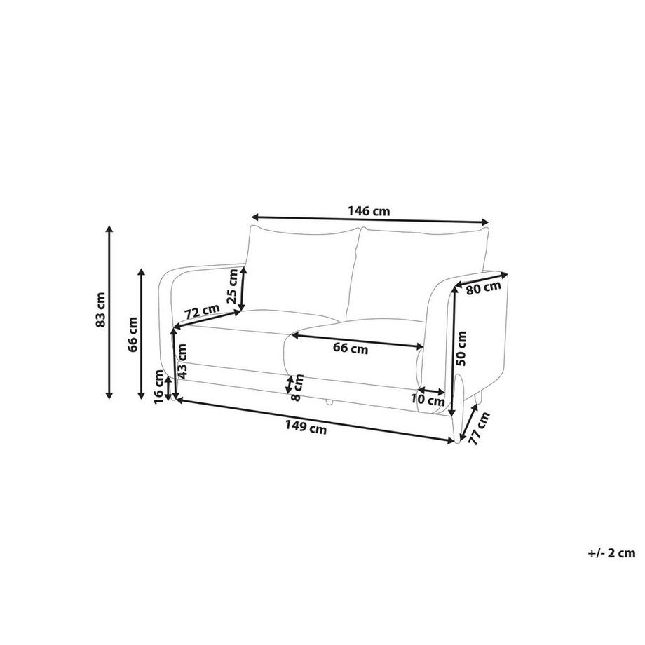 Beliani 2 Sitzer Sofa aus Stoff Skandinavisch GIMO  