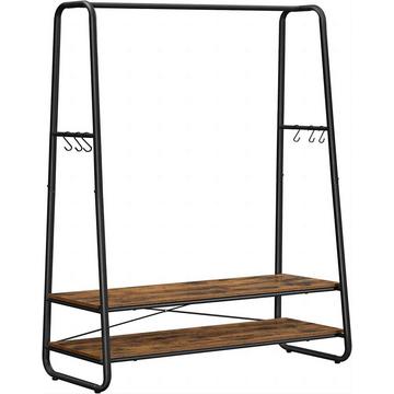 Portant à vêtements robuste multifonctionnel rustique avec étagères