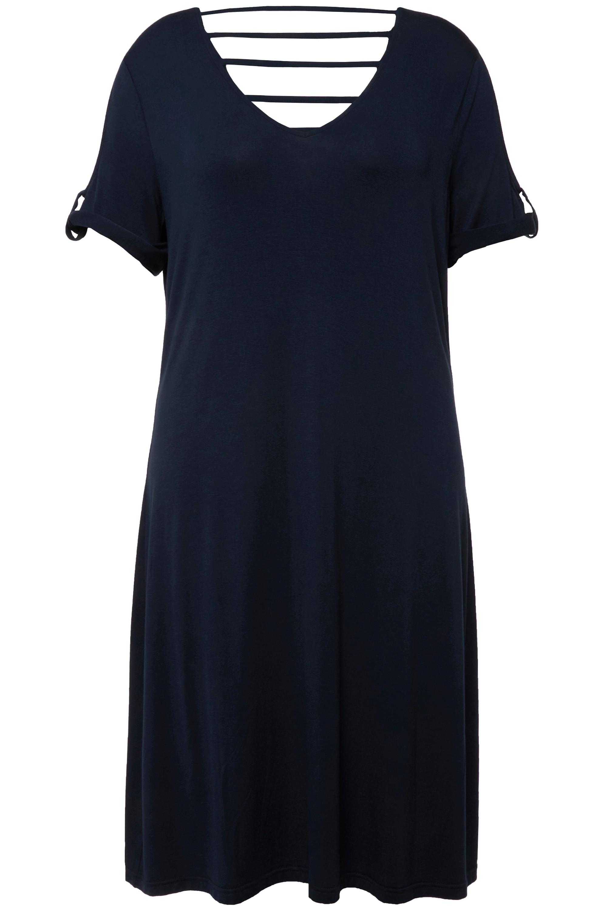 Ulla Popken Abito da spiaggia in jersey Scollo a V Mezza manica  