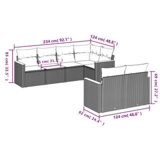 VidaXL Ensemble de canapés de jardin rotin synthétique  