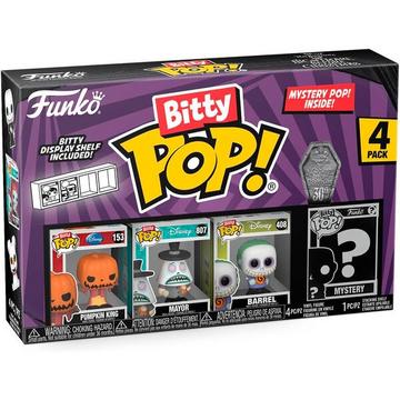 Bitty Pop! The Nightmare Before Christmas - Pumpkin Jack 4PK - Pumpkin King, Mayor, Barrel und Mystery