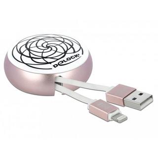 DeLock  85817 cavo Lightning 0,92 m Rosa, Bianco 