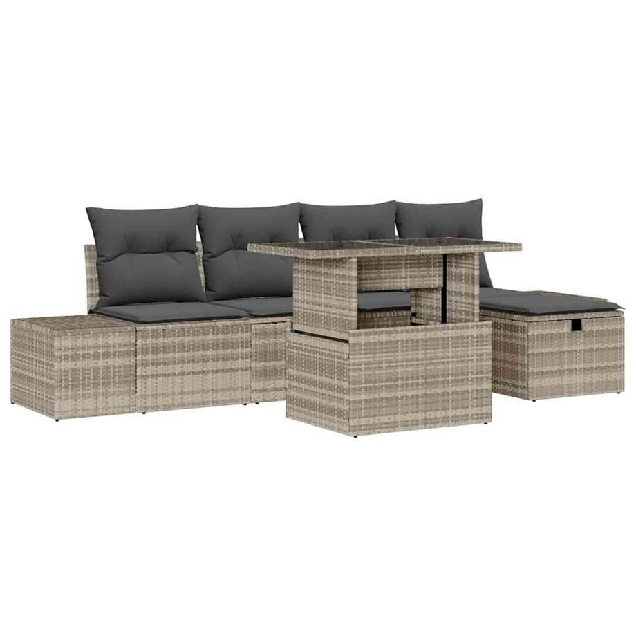 Ensemble de canapé de jardin poly rattan