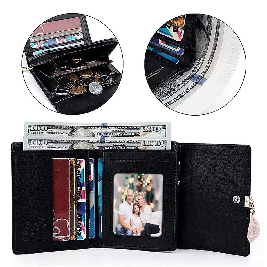 Only-bags.store Portafoglio Piccolo in Ecopelle con Molti Scomparti  