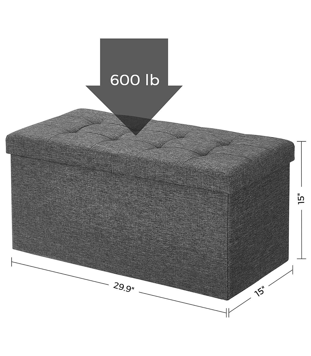 Calicosy Coffre de rangement avec couvercle pliable par 2 côtés - L76 cm  