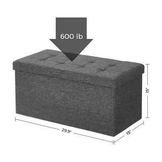 Calicosy Coffre de rangement avec couvercle pliable par 2 côtés - L76 cm  