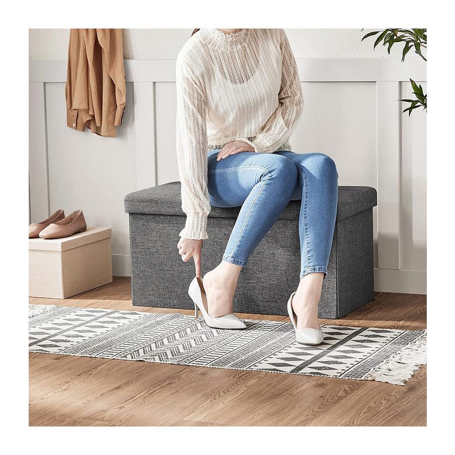 Calicosy Aufbewahrungsbox mit Deckel, von zwei Seiten faltbar - L76 cm  