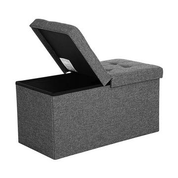 Coffre de rangement avec couvercle pliable par 2 côtés - L76 cm