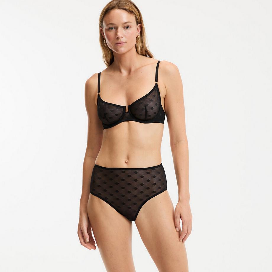 Culotte haute en tulle fantaisie pois