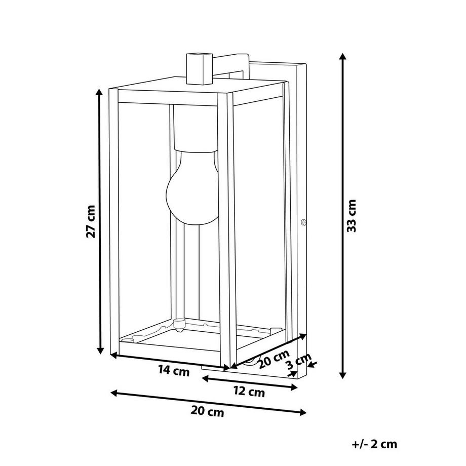Beliani Lampe murale pour l\'extérieur en Métal Moderne MEGGET  