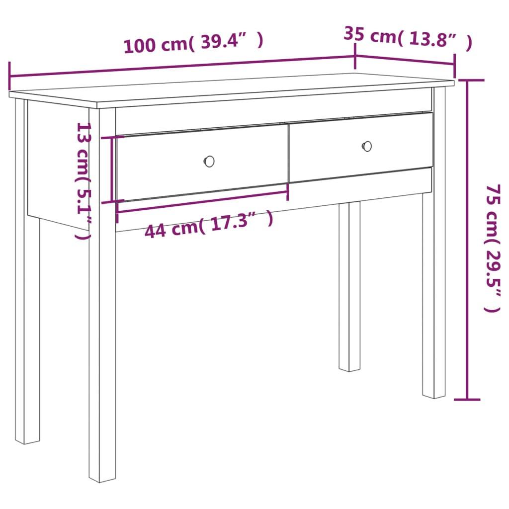 VidaXL Table console bois de pin  