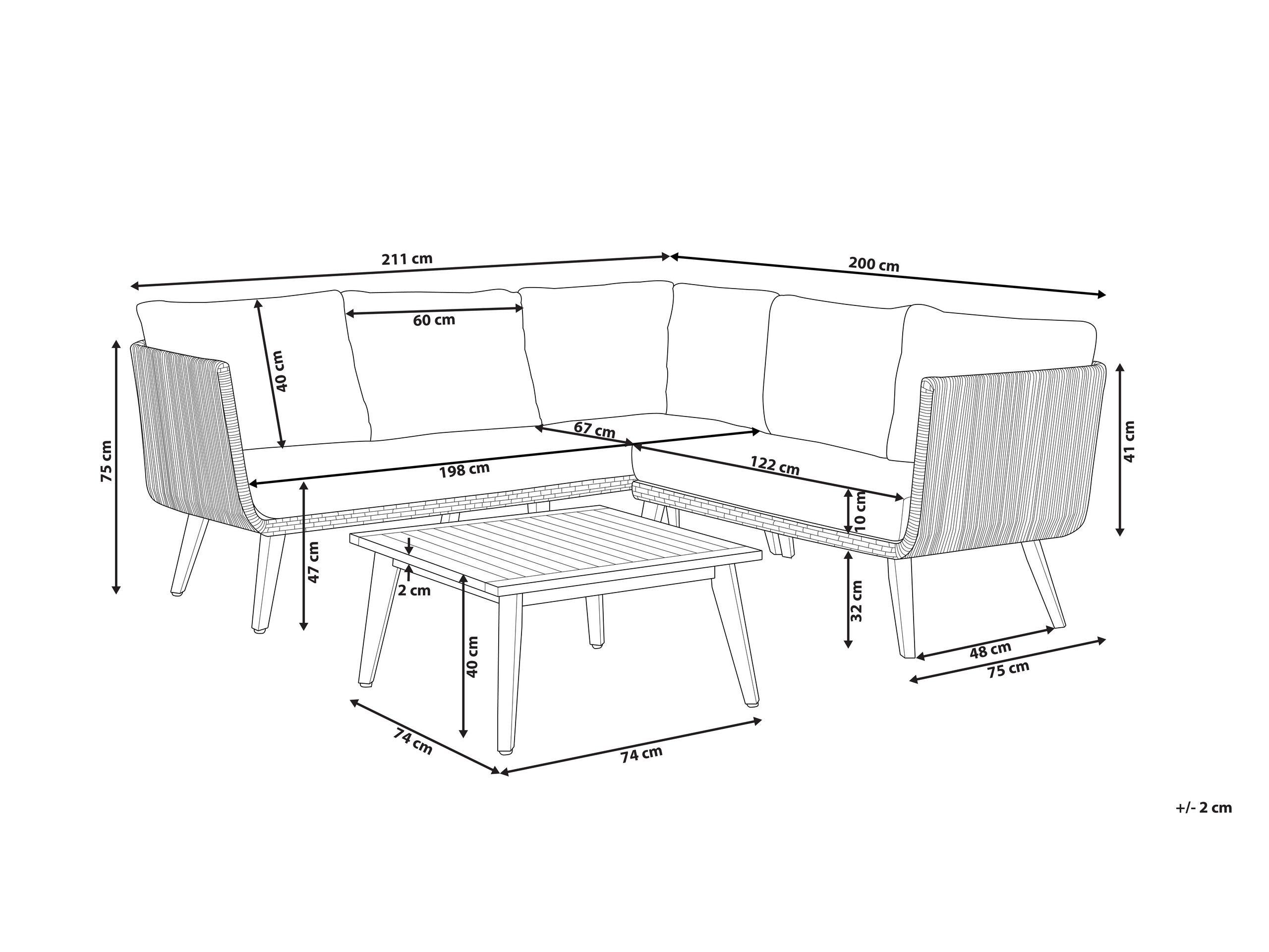 Beliani Lounge Set aus Akazienholz Retro ALCAMO  