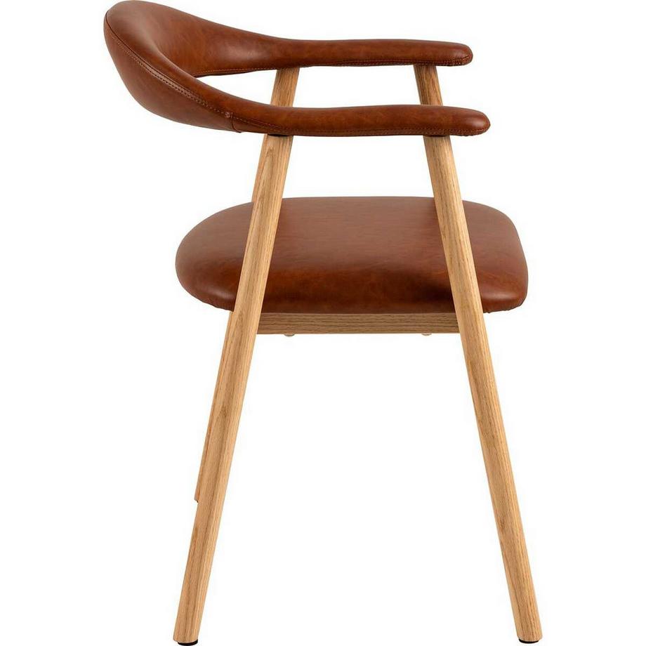 mutoni Chaise avec accoudoirs Lando cognac (1 pièce)  