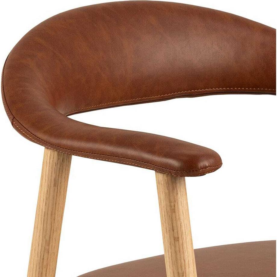 mutoni Chaise avec accoudoirs Lando cognac (1 pièce)  