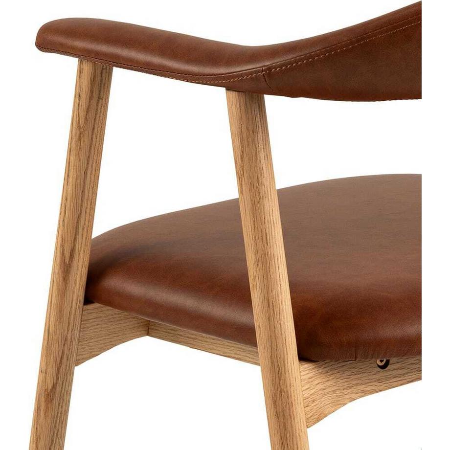 mutoni Chaise avec accoudoirs Lando cognac (1 pièce)  