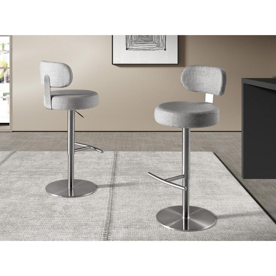 ANGEL CERDA Tabouret pivotant en tissu marbré  