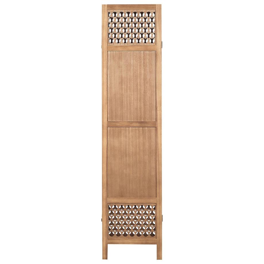 Beliani Séparateur de pièce à 4 panneaux en Bois de paulownia Boho CERTOSA  