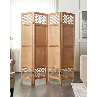 Beliani Divisorio per ambienti a 4 pannelli en Legno di Paulownia Boho CERTOSA  