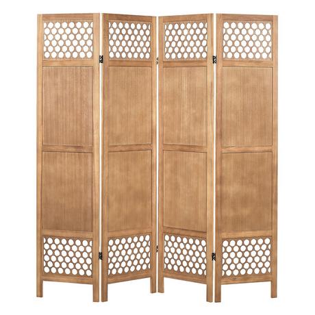 Beliani Séparateur de pièce à 4 panneaux en Bois de paulownia Boho CERTOSA  