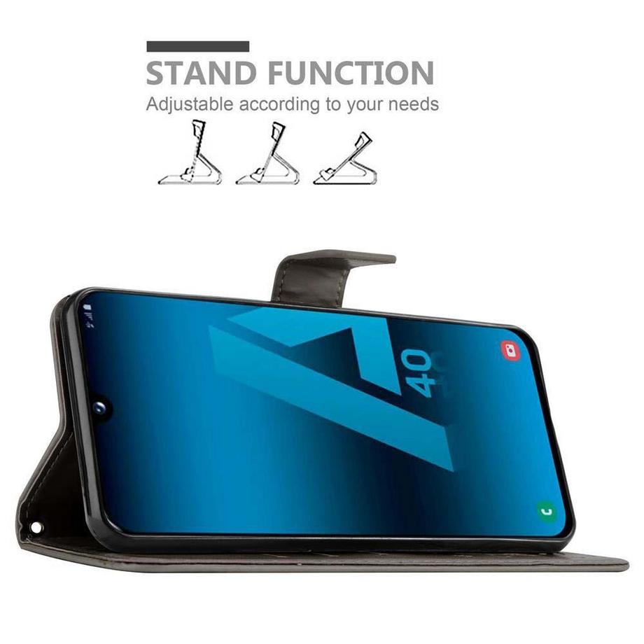 Cadorabo  Housse compatible avec Samsung Galaxy A40 - Coque de protection au design floral avec fermeture magnétique, fonction de support et emplacements pour cartes 
