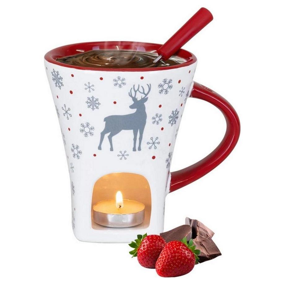 NOUVEL Schokoladenfondue-Set Snow Deer  