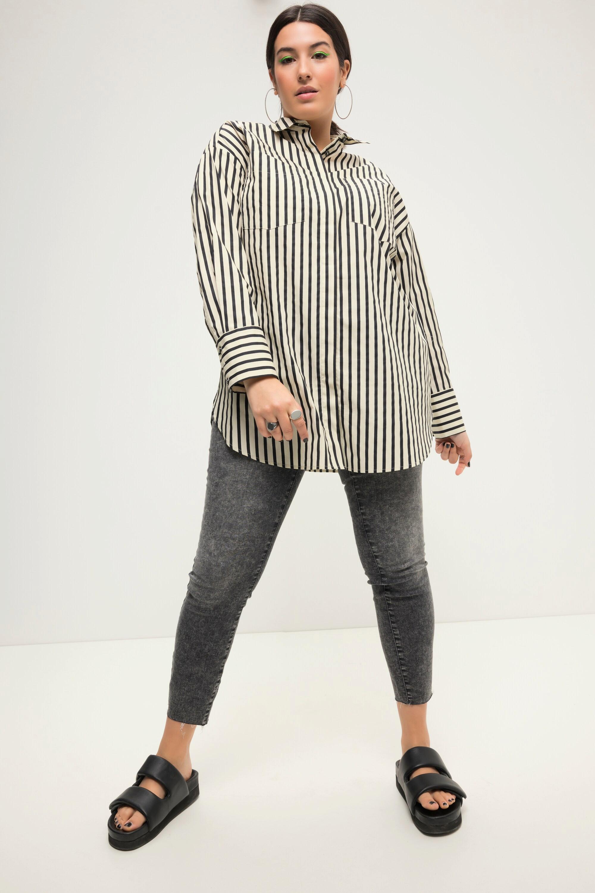 Studio Untold  Camicia dal taglio oversize con righe, collo da camicia e maniche lunghe 