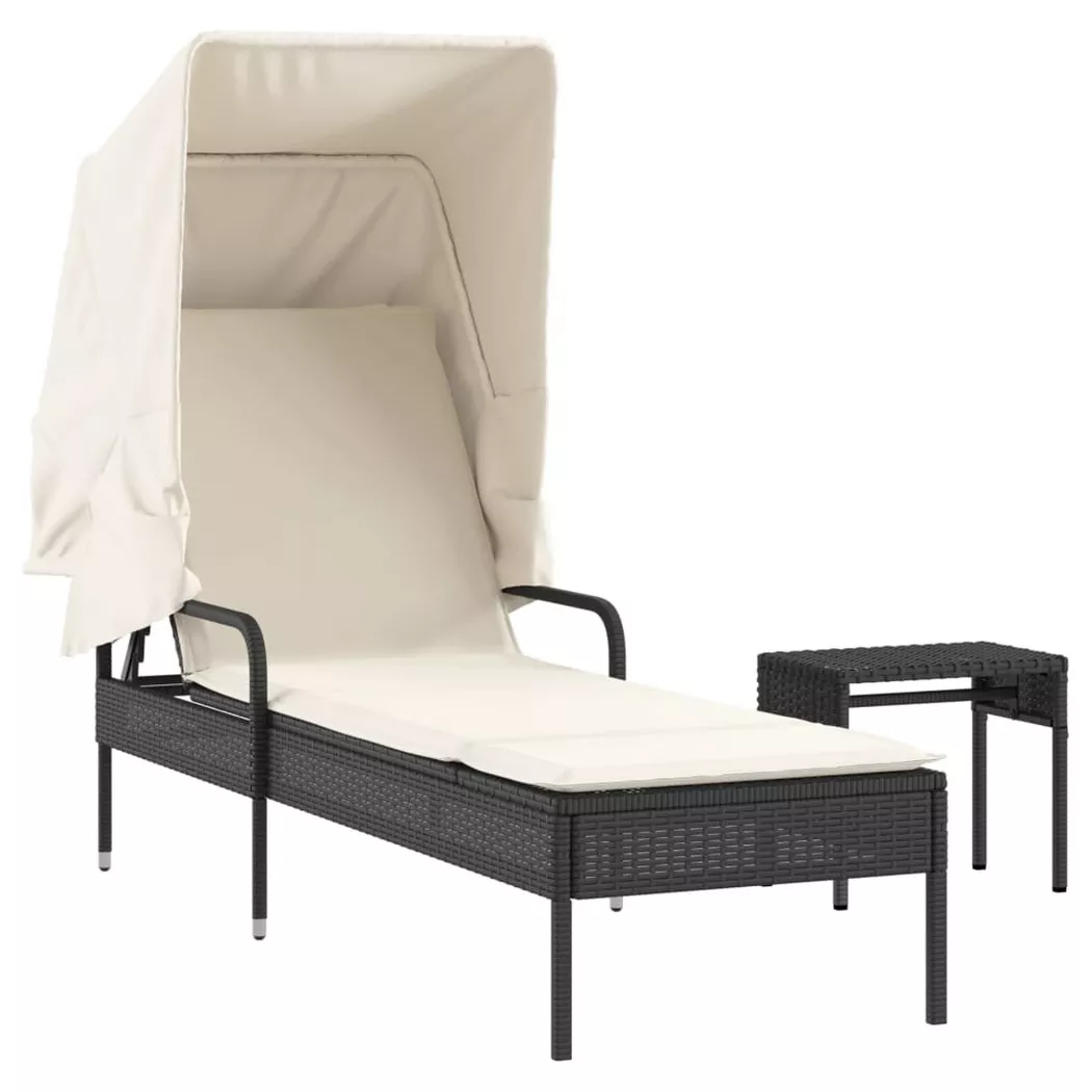 VidaXL - lettino Polirattan, One Size, Nero