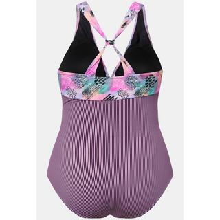 Ulla Popken  Maillot de bain style cache-cœur, bonnets souples et aspect tour de cou 