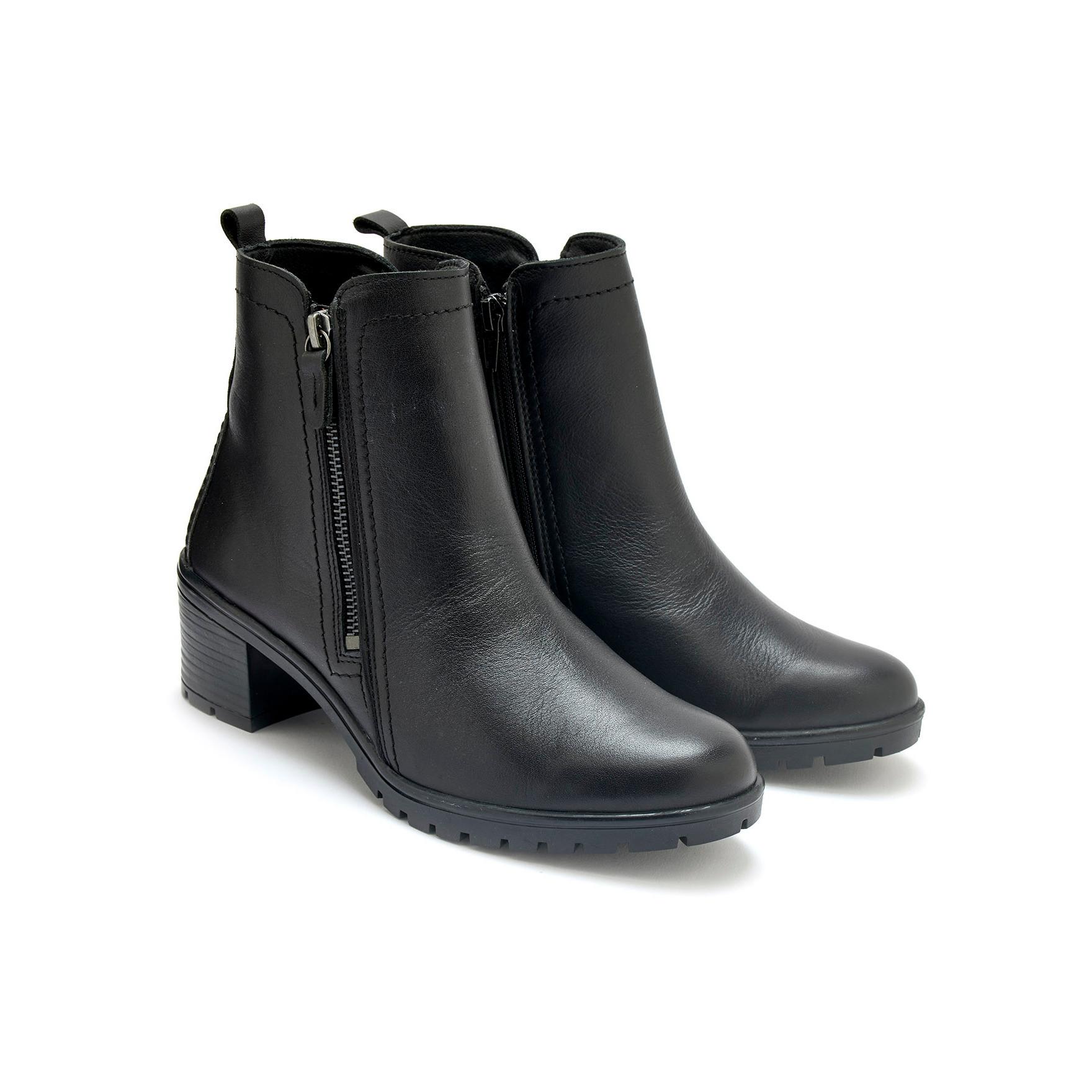 Pédiconfort  bottines cuir double zip 