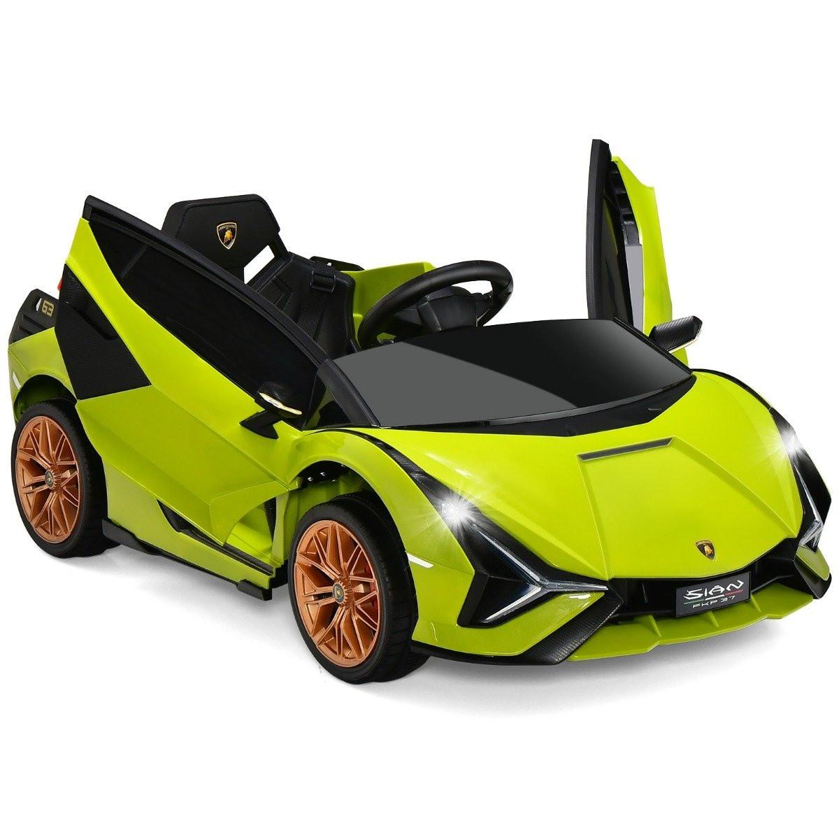 Northix  Auto elettrica per bambini Lamborghini 12V con telecomando 2.4G Auto per bambini 3-5 km/h con MP3 verde 
