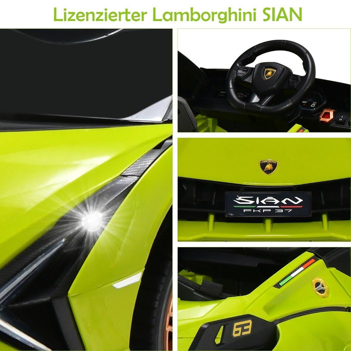 Northix  Auto elettrica per bambini Lamborghini 12V con telecomando 2.4G Auto per bambini 3-5 km/h con MP3 verde 