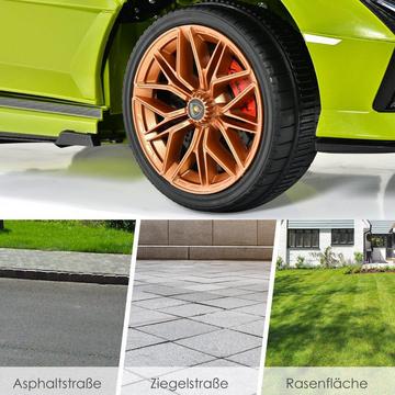 12V Lamborghini Kinder Elektroauto mit 2,4G-Fernbedienung Kinderauto 3-5km/h mit MP3 Grün