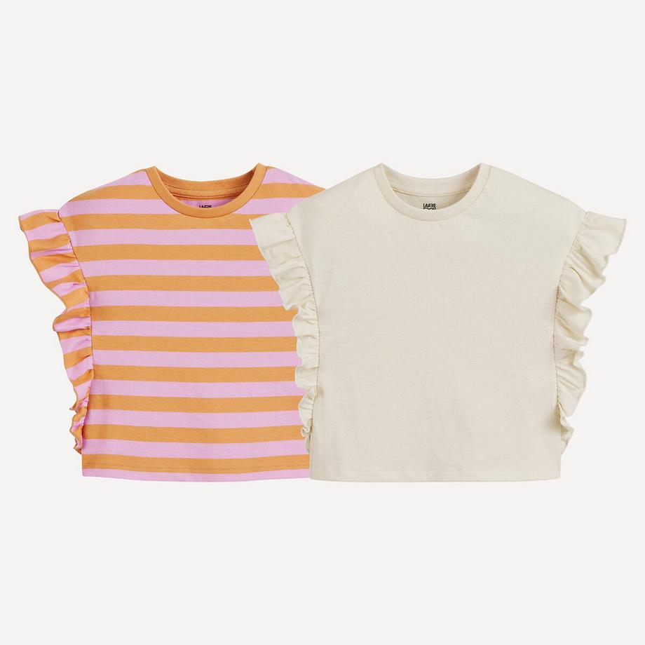 2er-Pack T-Shirts mit Volants