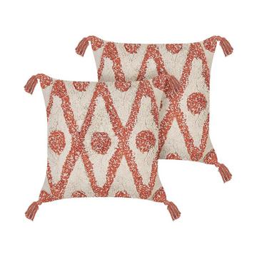 Lot de 2 coussins en Coton Boho HICKORY