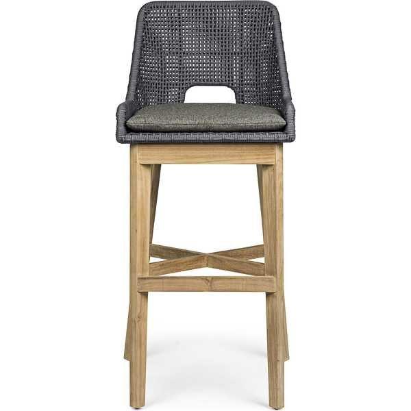 mutoni Tabouret de bar de jardin Hesperia avec coussin en ardoise  